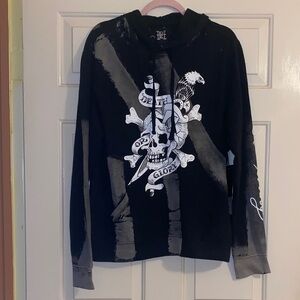 NWT HDE Black & Gray Graphic Hoodie, Size M